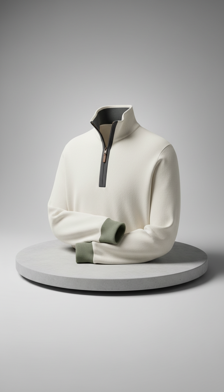 Technical Cashmere Quarter-Zip Sweater