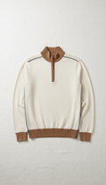 Cashmere quarter-zip sweater in heathered grey